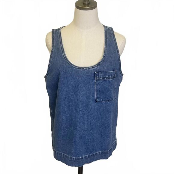 Brand New Universal Thread Women's Size Small Medium Wash Denim Sleeveless Top - Picture 1 of 10